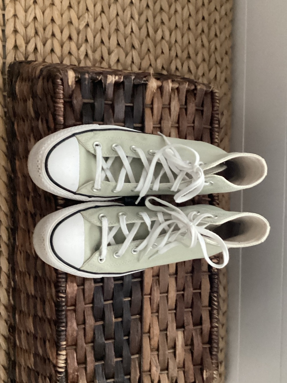 Converse High-Top Sneakers in Mint Green and White